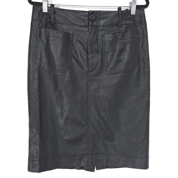 Anthropologie Dresses & Skirts - ANTHROPOLOGIE MAEVE Women's Colette Straight Pencil Skirt MEDIUM Faux Leather